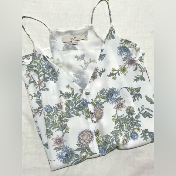 LOFT Ann Taylor Flowy Floral Tunic Tank size M - Picture 5 of 12
